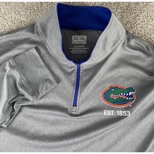 Box Seat Clothing Florida Gators Performance 1/4 Zip Gray Men XXL Pocket Read